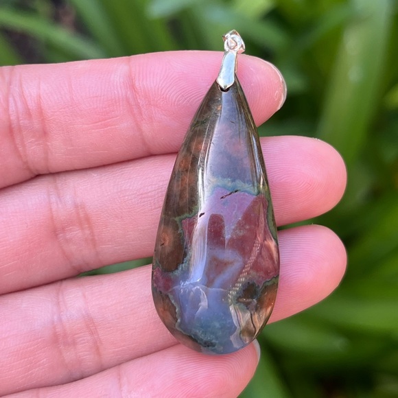 Jewelry - Sterling silver long ocean jasper pendant 2022